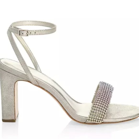 Loeffler Randall Shay Rhinestone Ankle-Strap Sandals - Picture 1 of 5